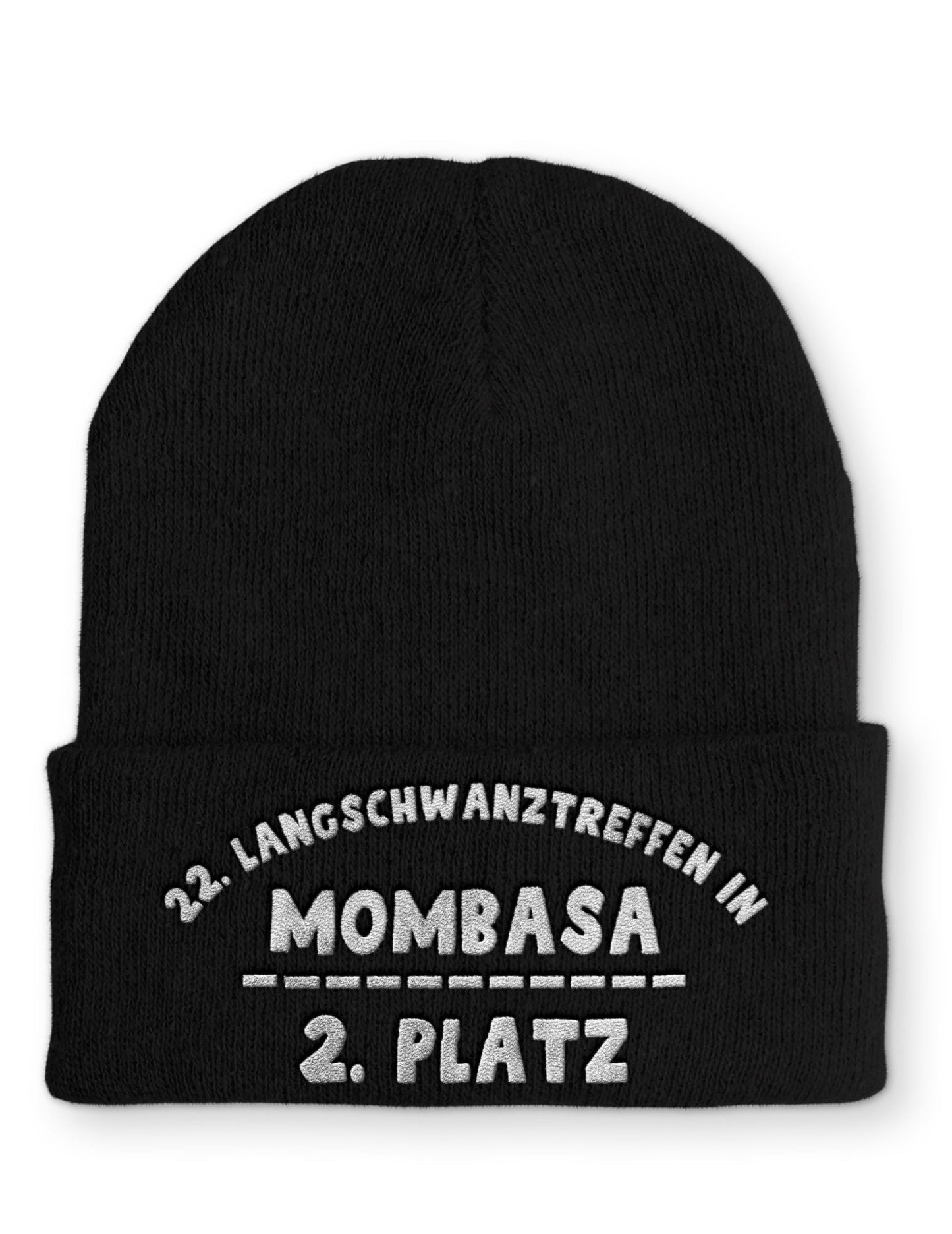 Langschwanztreffen 2. Platz Statement Beanie Mütze mit Spruch - tshirtladen - Mütze