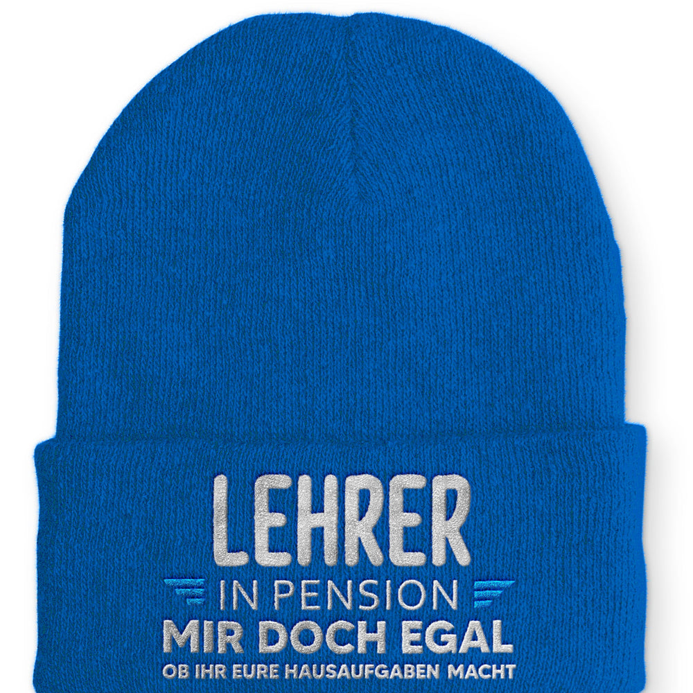 
                  
                    Lehrer in Pension Beanie Mütze mit Spruch - Royal - Mütze
                  
                