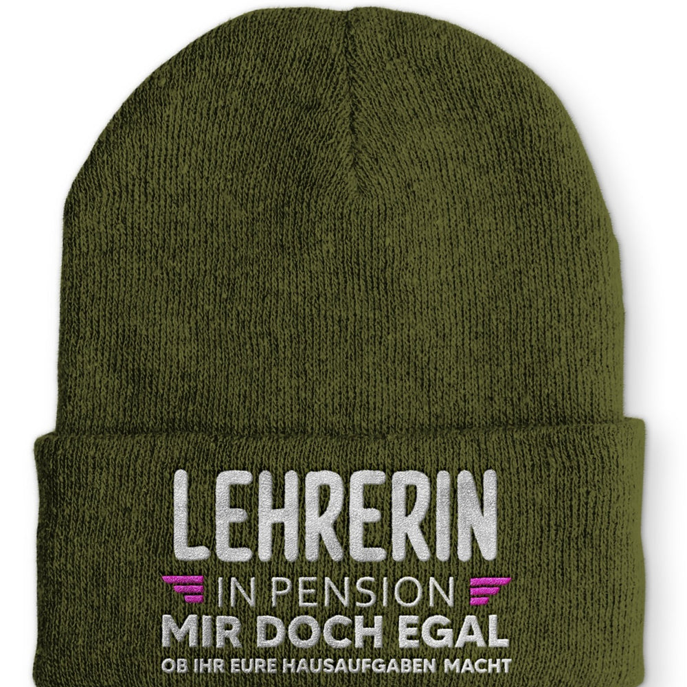 
                  
                    Lehrerin in Pension Beanie Mütze mit Spruch - tshirtladen - Mütze
                  
                