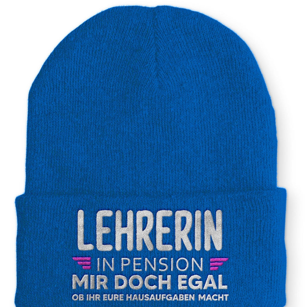 
                  
                    Lehrerin in Pension Beanie Mütze mit Spruch - tshirtladen - Mütze
                  
                