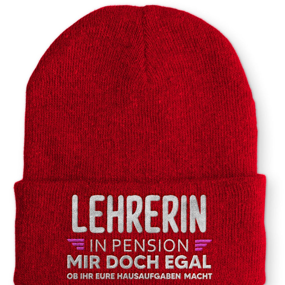 
                  
                    Lehrerin in Pension Beanie Mütze mit Spruch - tshirtladen - Mütze
                  
                
