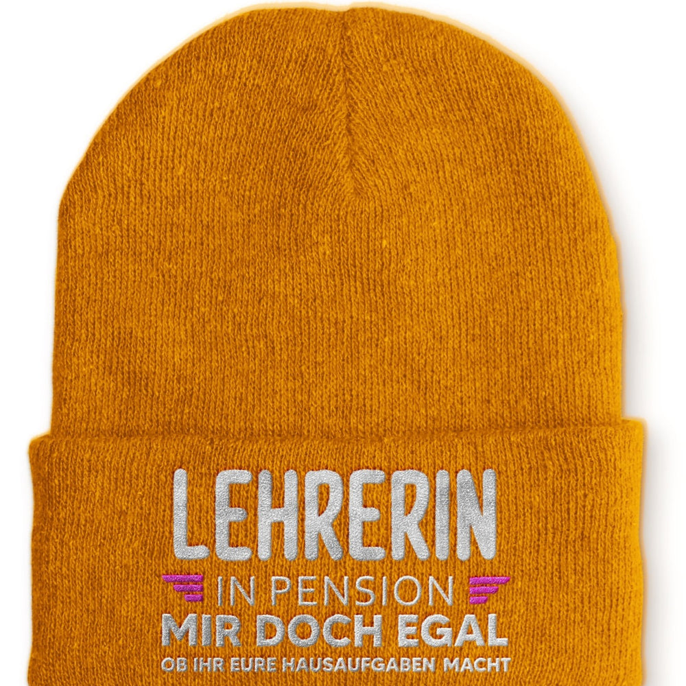 
                  
                    Lehrerin in Pension Beanie Mütze mit Spruch - tshirtladen - Mütze
                  
                