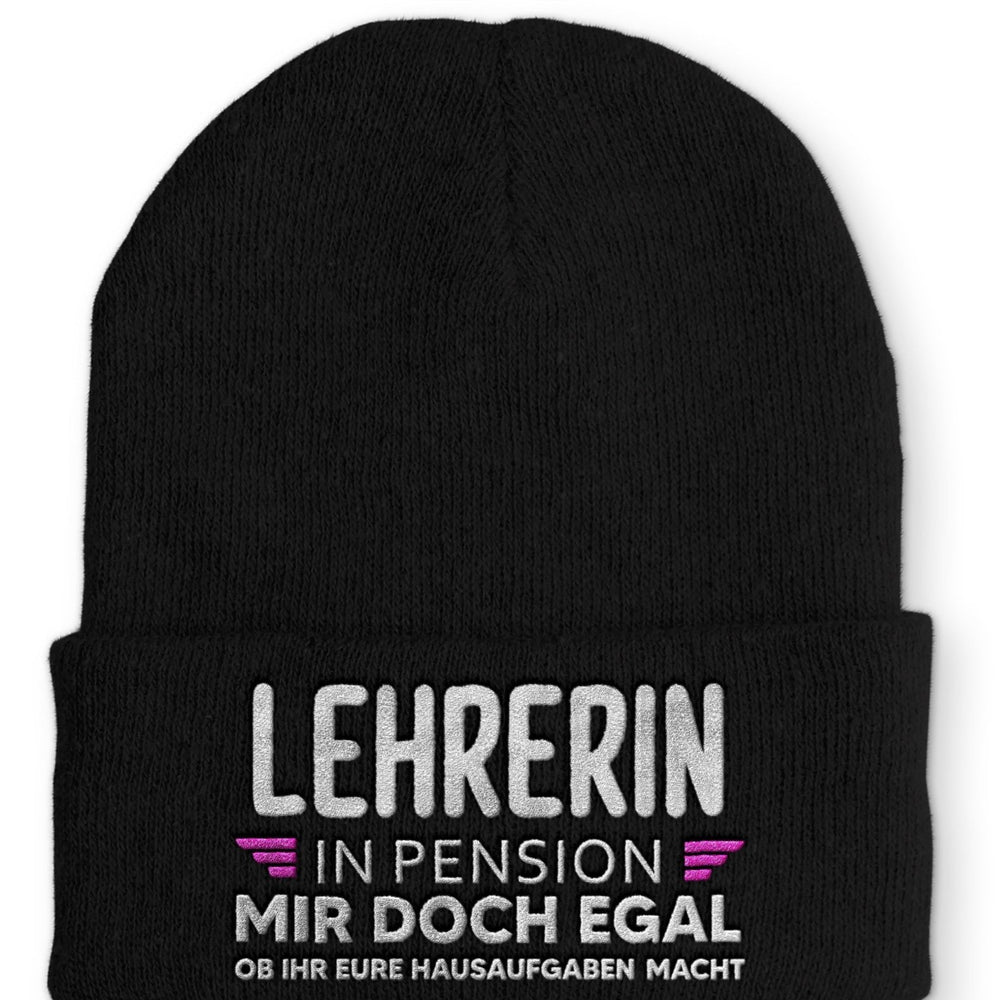 
                  
                    Lehrerin in Pension Beanie Mütze mit Spruch - tshirtladen - Mütze
                  
                