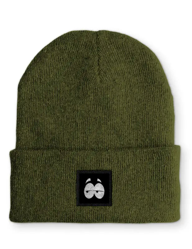 
                      
                        Lustige Comic Eye Augen Statement Beanie Mütze mit Spruch - Olive
                      
                    