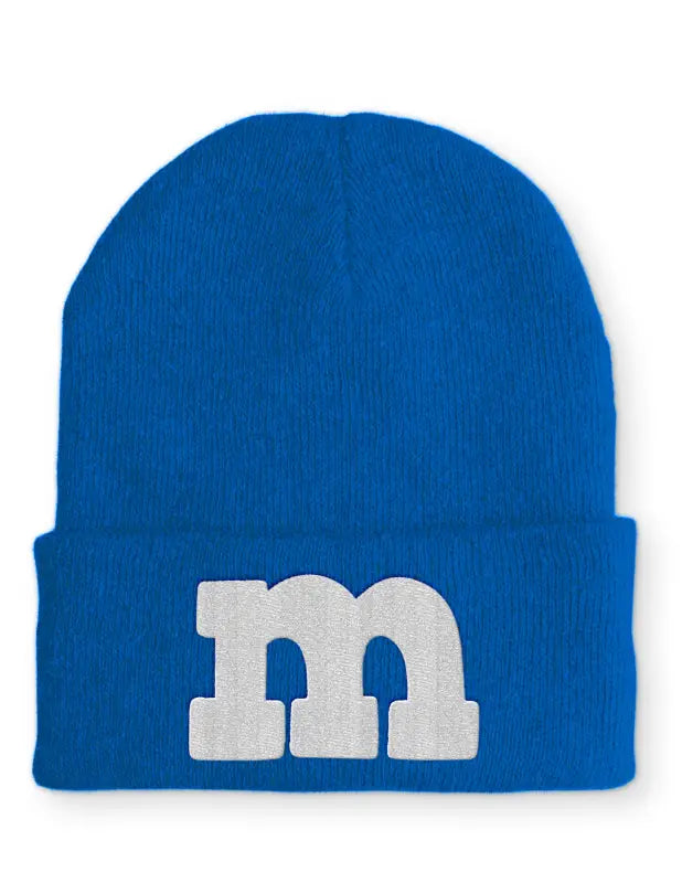 M Mütze Beanie perfekt für die kalte Jahreszeit - Blau
