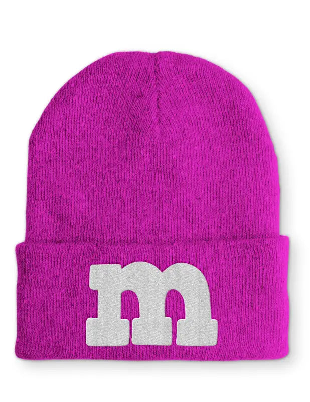 M Mütze Beanie perfekt für die kalte Jahreszeit - Pink