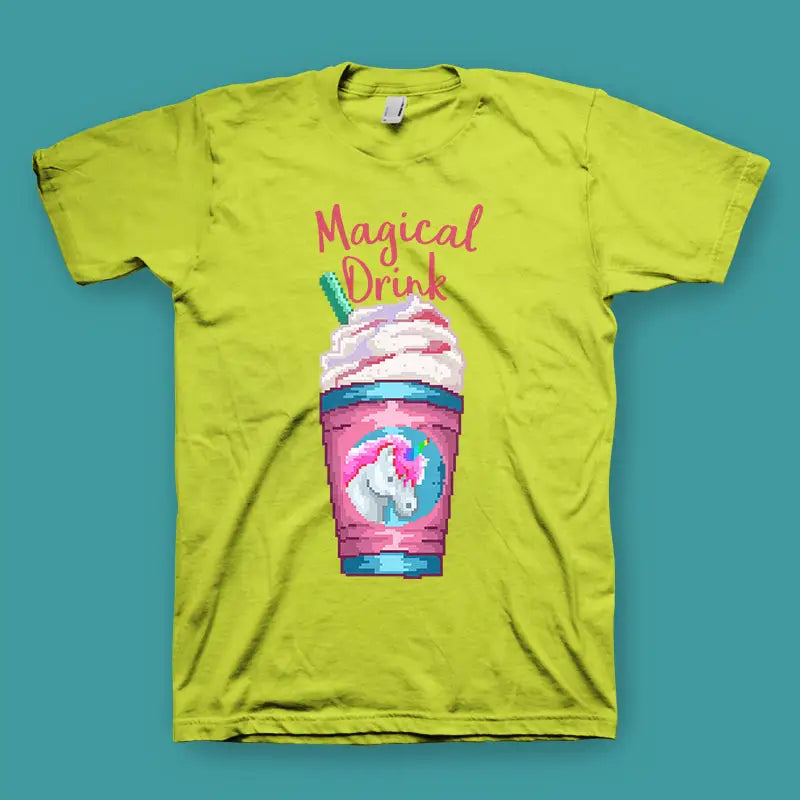Magical Unicorn Drink Herren T - Shirt Unisex - XS