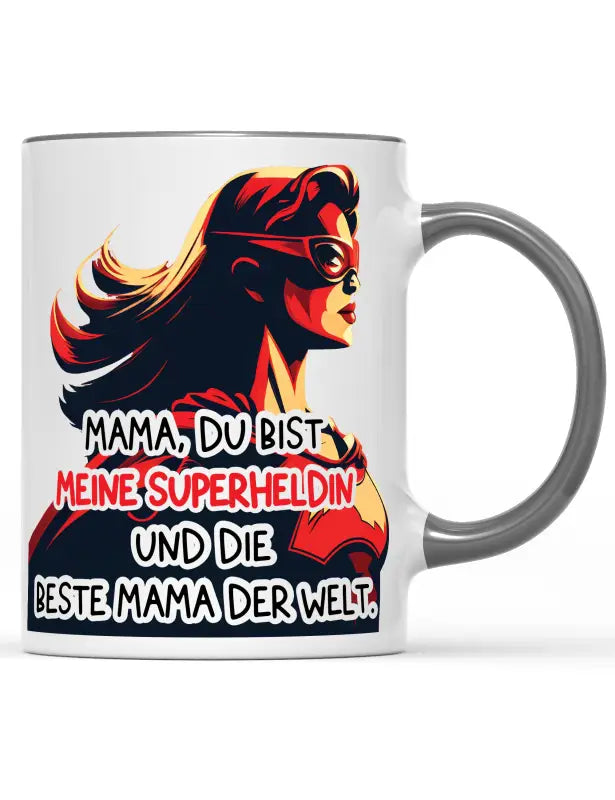 
                      
                        Mama du bist meine Superheldin und die beste der Welt. Tasse - Grau
                      
                    