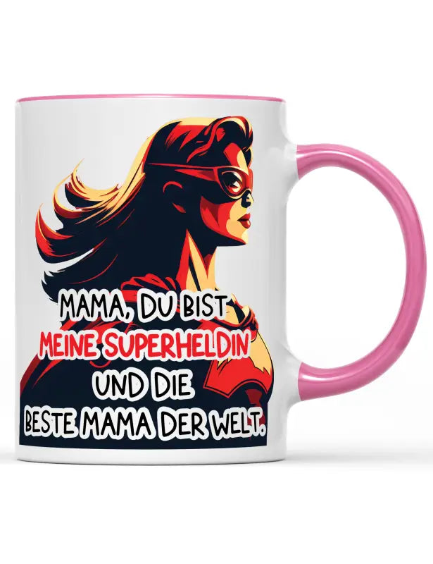 
                      
                        Mama du bist meine Superheldin und die beste der Welt. Tasse - Pink
                      
                    