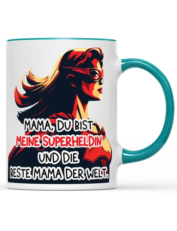 
                      
                        Mama du bist meine Superheldin und die beste der Welt. Tasse - Türkis
                      
                    