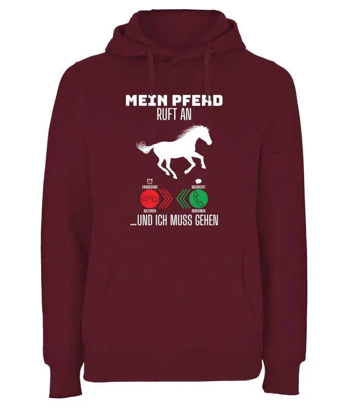 
                      
                        Mein Pferd ruft an und ich muss gehen Hoodie Unisex 2.0 - XS / Burgundy
                      
                    