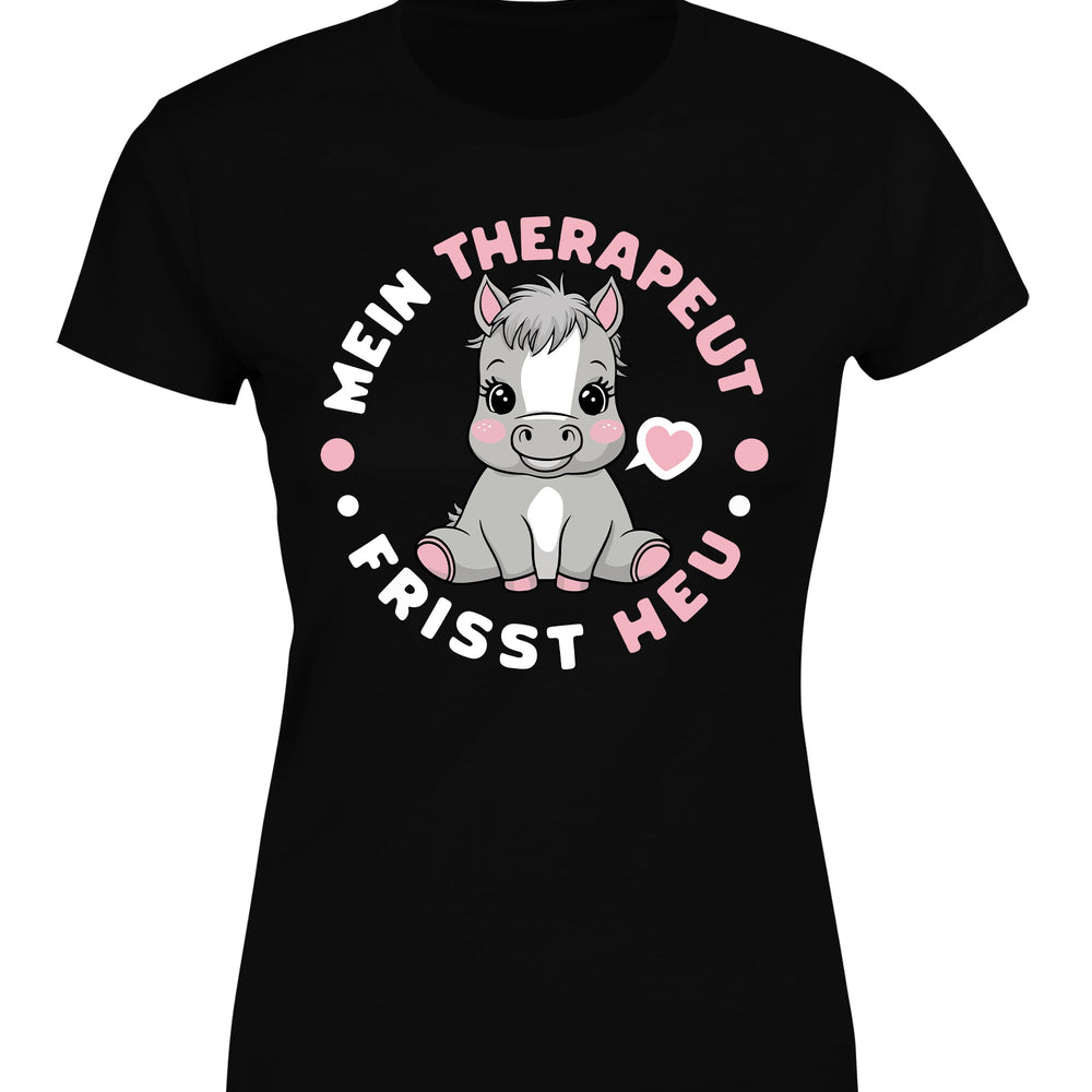 
                      
                        Mein Therapeut frisst Heu Damen T-Shirt - tshirtladen
                      
                    