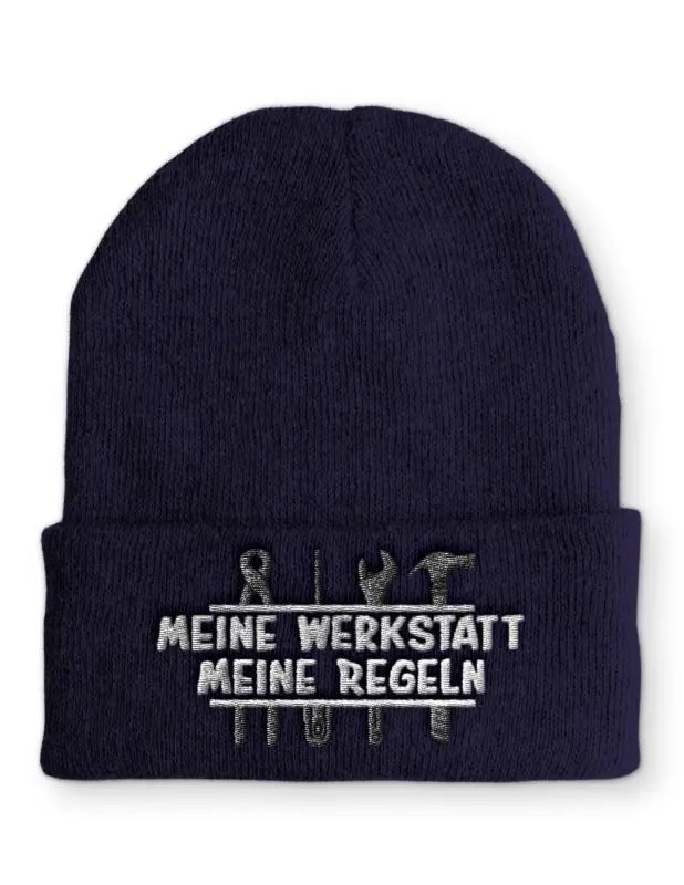 Meine Werkstatt Meine Regeln Wintermütze Wintermütze Spruchmütze Beanie perfekt für die kalte Jahreszeit - tshirtladen - 