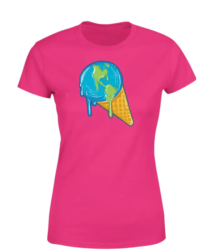 Melting Earth Ice Damen T - Shirt Fairtrade - S / Bright Pink
