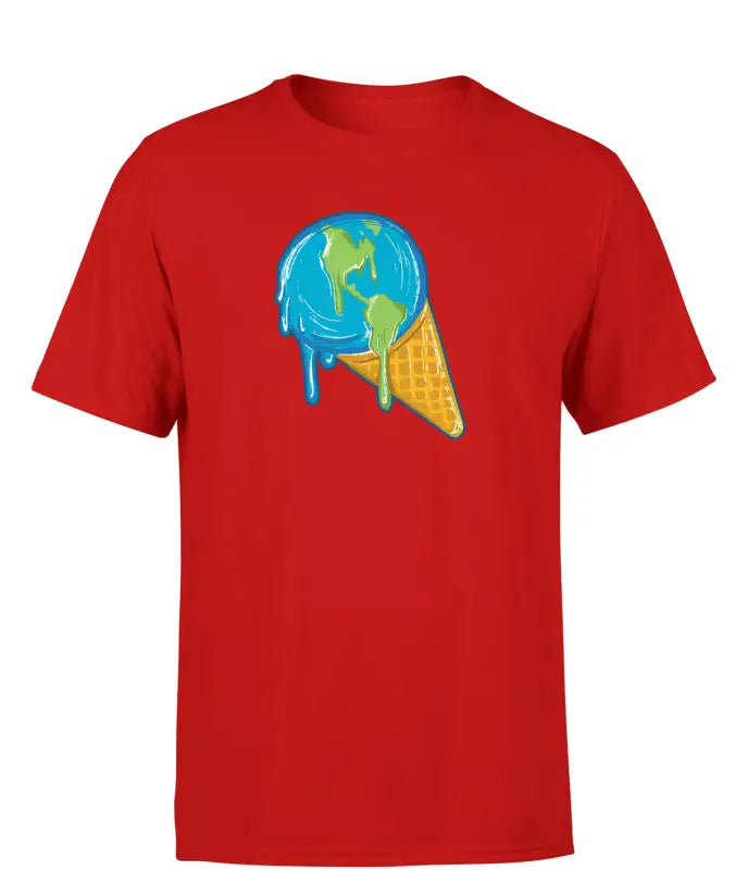 Melting Earth Ice Herren T - Shirt - Rot / S