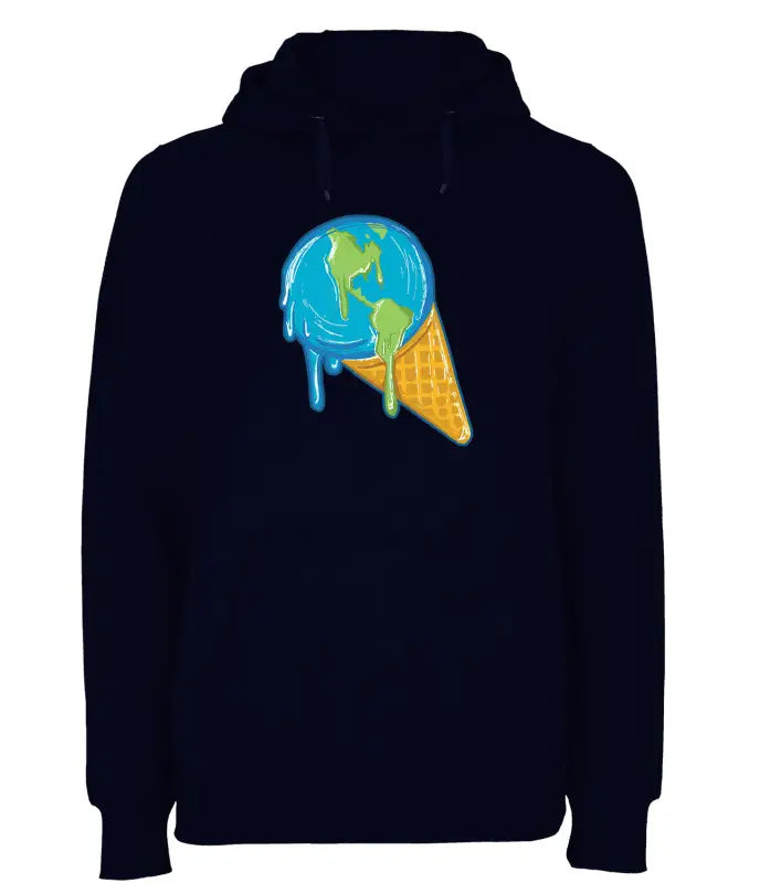 Melting Earth Ice Hoodie Unisex Fairtrade - XS / Navy