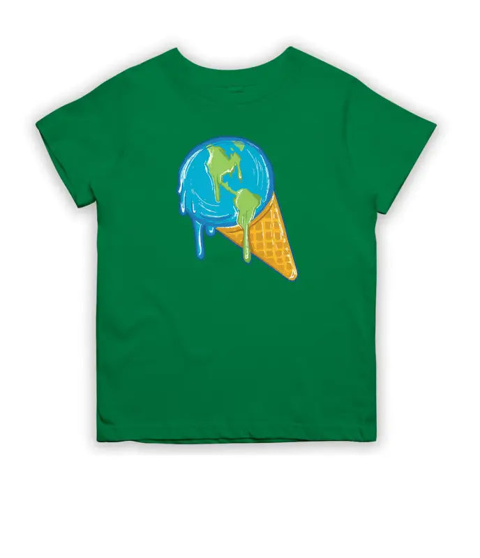 Melting Earth Ice Outdoor Kinder T - Shirt - 104 - 110 / Grün