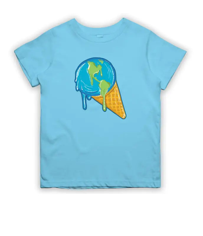 Melting Earth Ice Outdoor Kinder T - Shirt - 104 - 110 / Light Blue