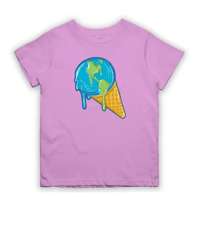 Melting Earth Ice Outdoor Kinder T - Shirt - 104 - 110 / Light Pink