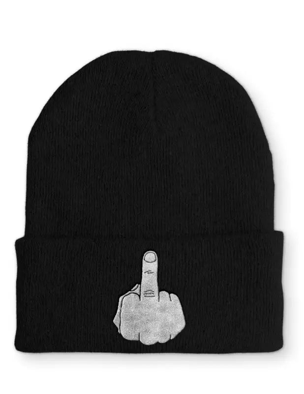 
                  
                    Mittelfinger Statement Beanie Mütze mit Spruch - Black
                  
                