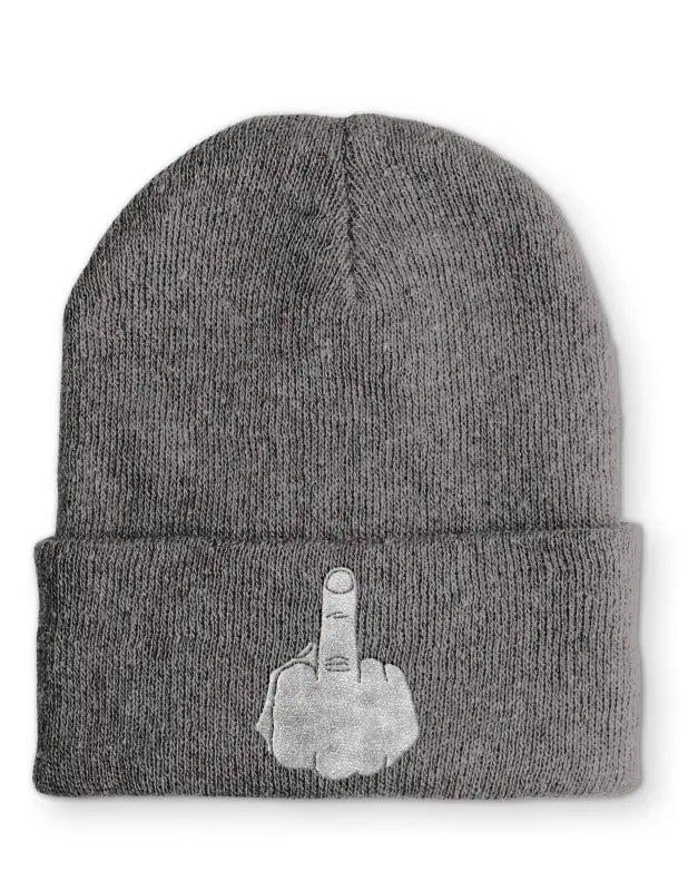 
                  
                    Mittelfinger Statement Beanie Mütze mit Spruch - Grey
                  
                