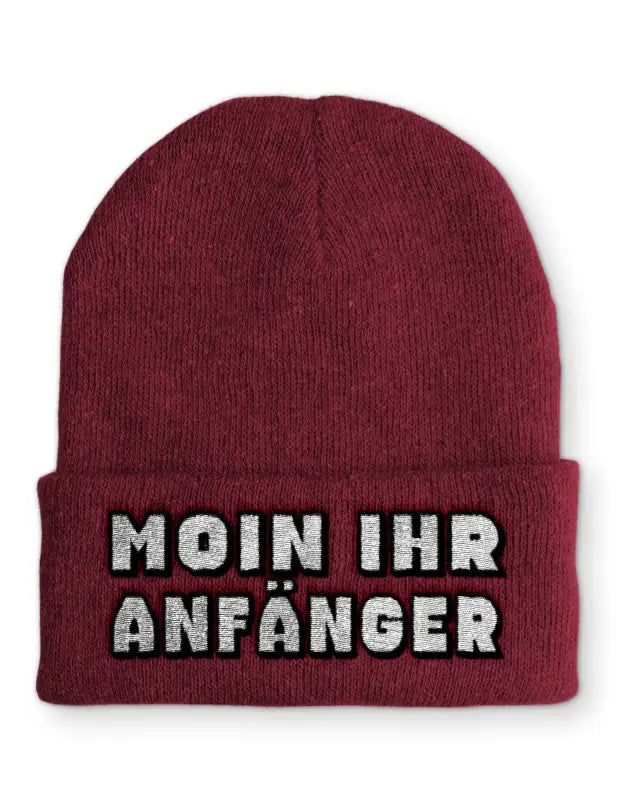 
                  
                    Moin ihr Anfänger Wintermütze Spruchmütze Beanie perfekt für die kalte Jahreszeit - Bordeaux
                  
                