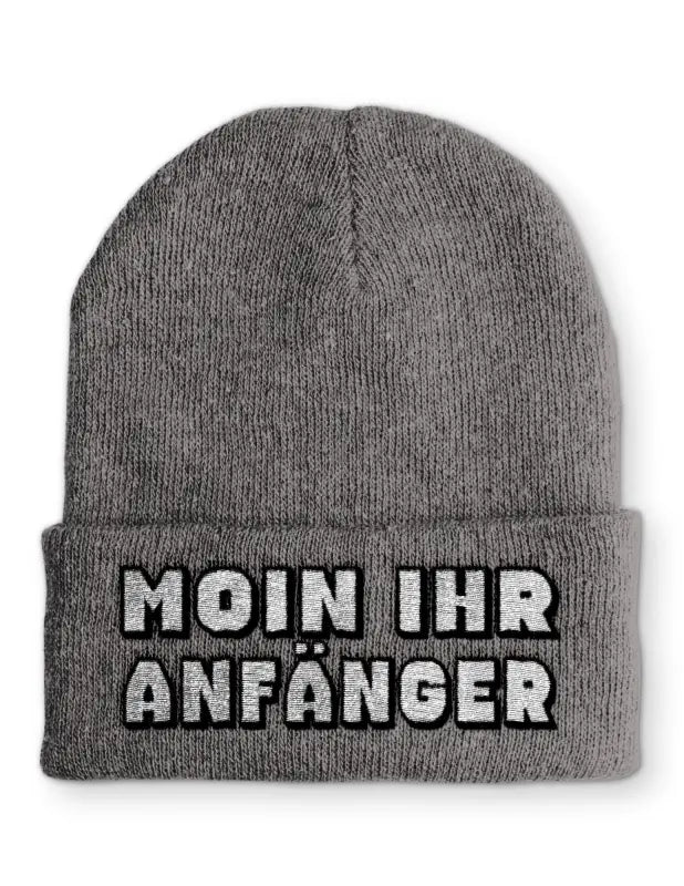 
                  
                    Moin ihr Anfänger Wintermütze Spruchmütze Beanie perfekt für die kalte Jahreszeit - Grau
                  
                