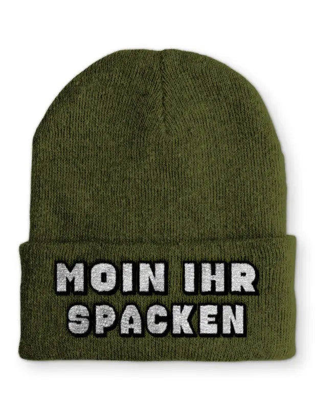 
                      
                        Moin ihr Spacken Wintermütze Spruchmütze Beanie perfekt für die kalte Jahreszeit - Olive
                      
                    