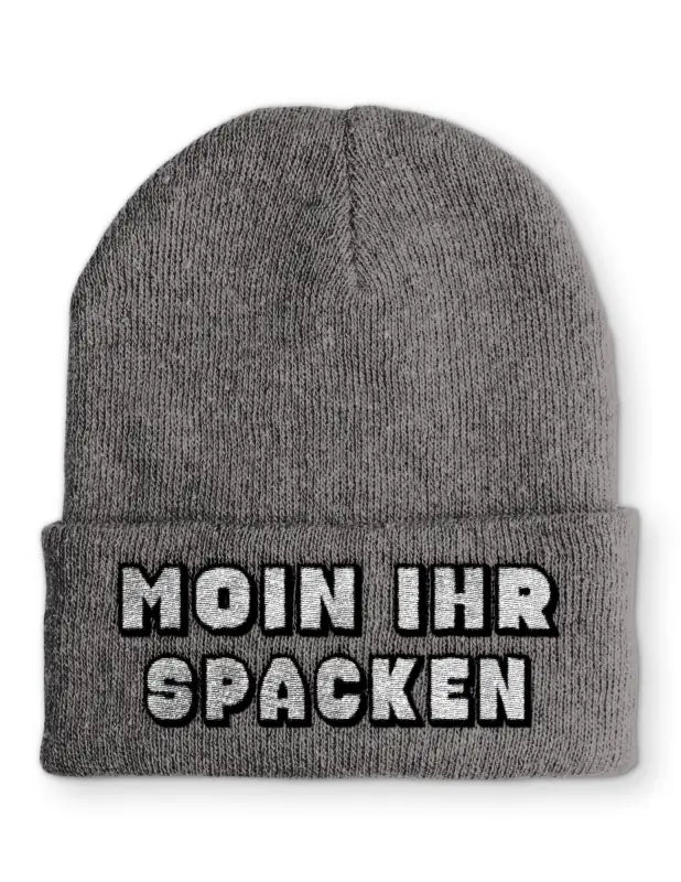 
                      
                        Moin ihr Spacken Wintermütze Spruchmütze Beanie perfekt für die kalte Jahreszeit - Grau
                      
                    