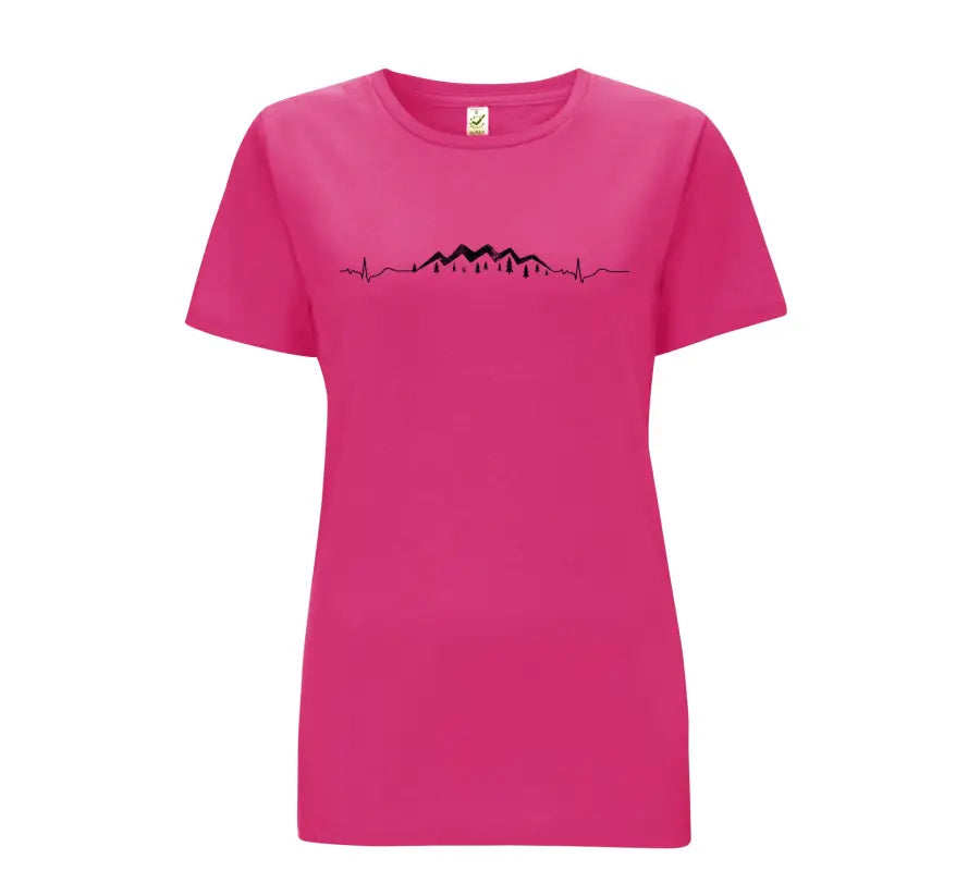 Mountain Heartbeat Damen T - Shirt - S / Bright Pink