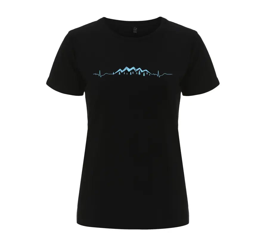 Mountain Heartbeat Damen T - Shirt - S / Schwarz