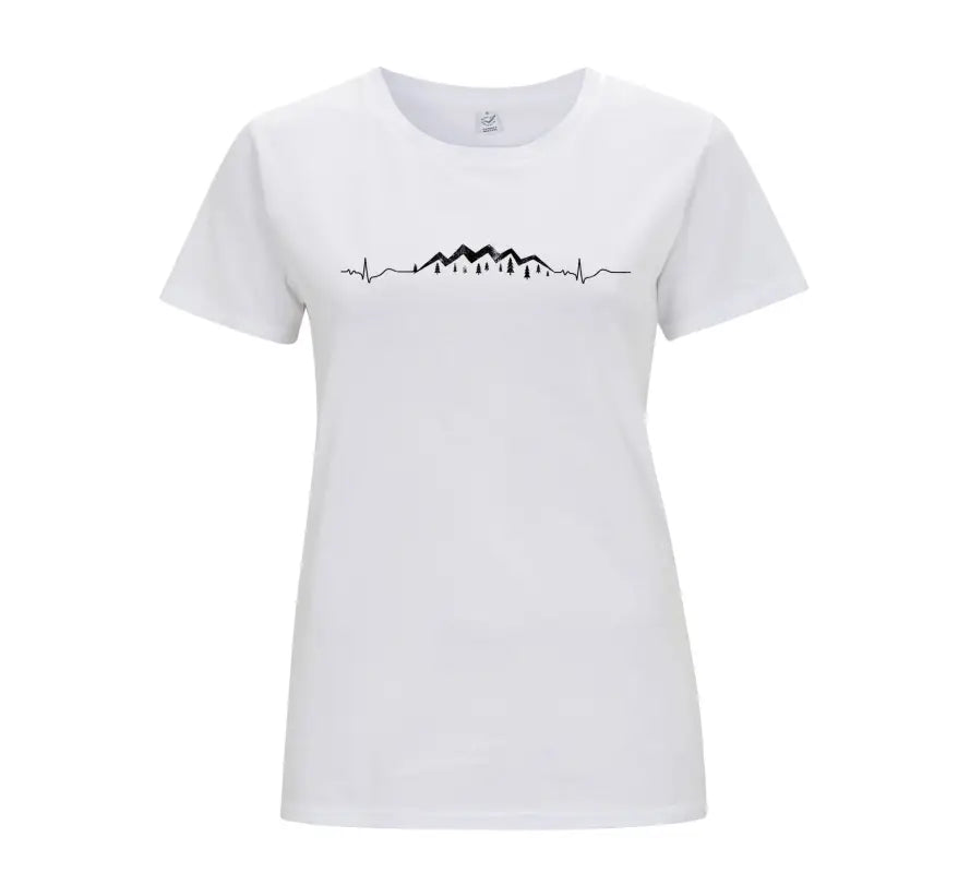 Mountain Heartbeat Damen T - Shirt - S / Weiss