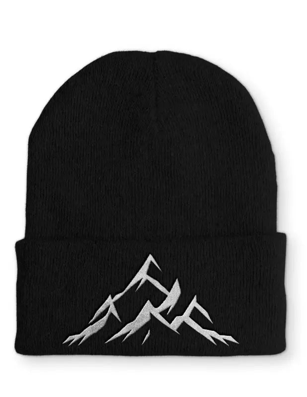 Mountains Berge Outdoor Statement Beanie Mütze mit Spruch - Black