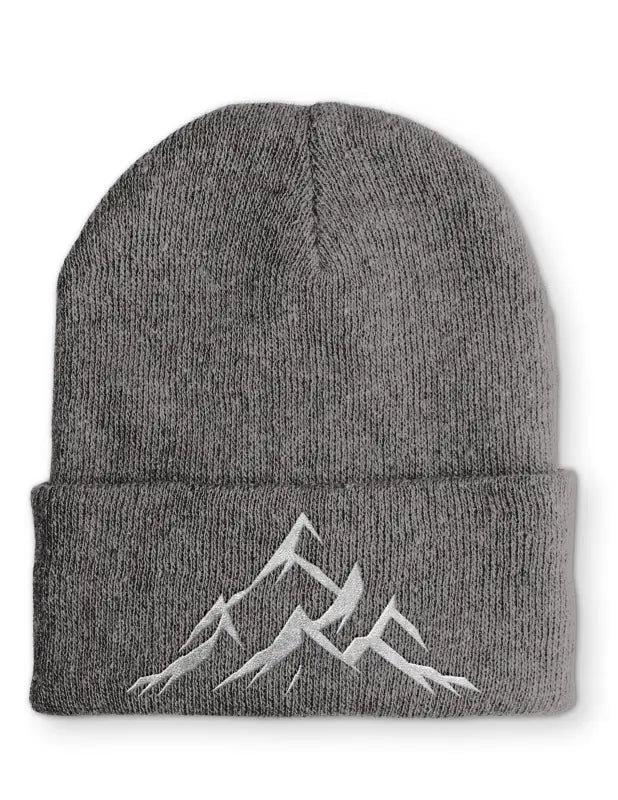 Mountains Berge Outdoor Statement Beanie Mütze mit Spruch - Grey