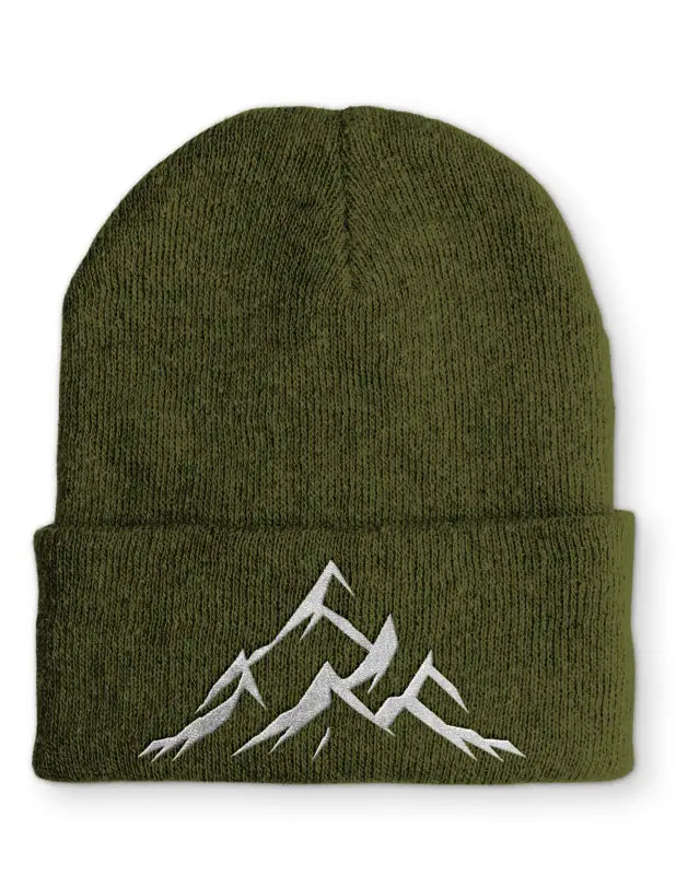 
                      
                        Mountains Berge Outdoor Statement Beanie Mütze mit Spruch - Olive
                      
                    