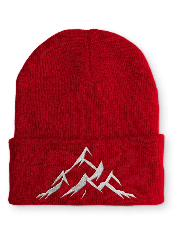 Mountains Berge Outdoor Statement Beanie Mütze mit Spruch - Rot