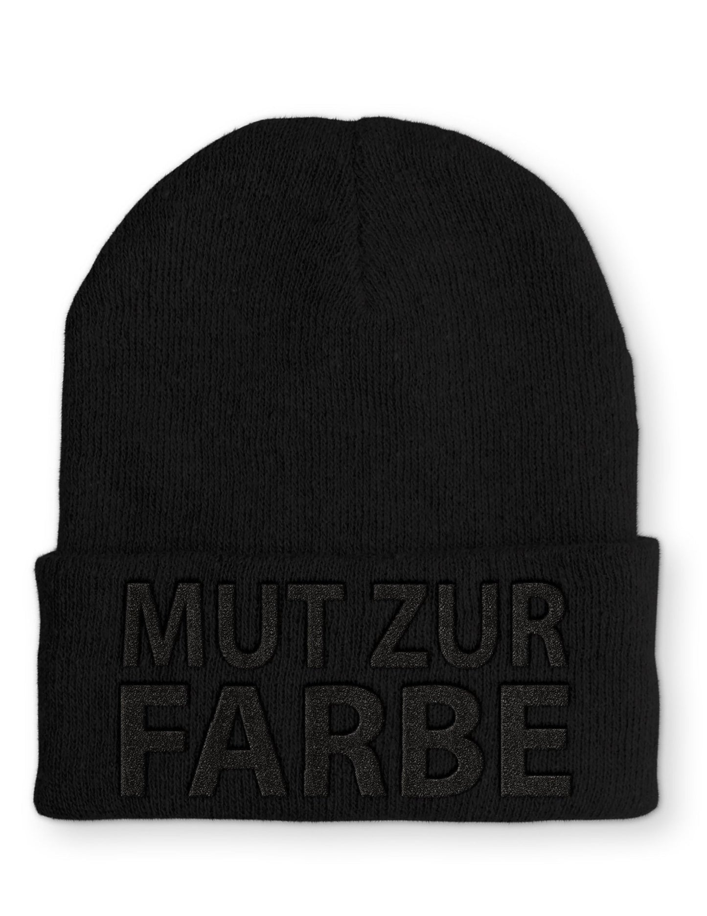 Mut zur Farbe Statement Beanie Mütze mit Spruch - tshirtladen - Mütze