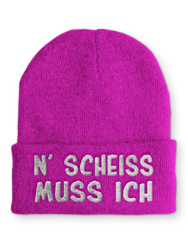 N' Scheiss muss ich Wintermütze Wintermütze Spruchmütze Beanie perfekt für die kalte Jahreszeit - tshirtladen - 