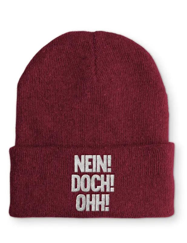 NEIN! DOCH! OHH! Beanie Statement Mütze mit Spruch - tshirtladen - 