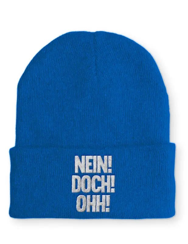 NEIN! DOCH! OHH! Beanie Statement Mütze mit Spruch - tshirtladen - 