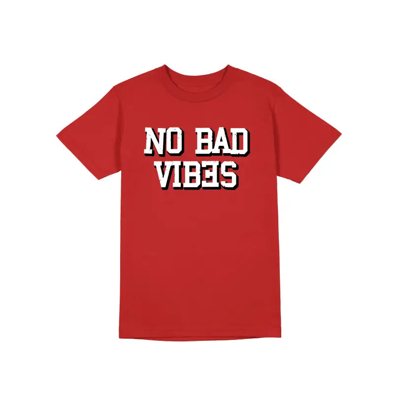 No Bad Vibes Statement Herren Unisex T - Shirt - S / Rot