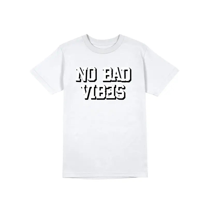 No Bad Vibes Statement Herren Unisex T - Shirt - S / Weiß