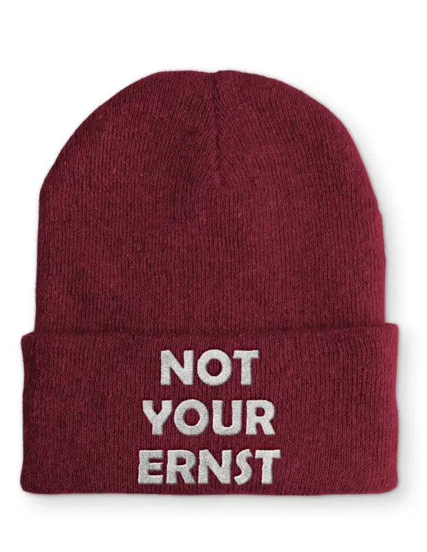 
                  
                    NOT YOUR ERNST Beanie Statement Mütze mit Spruch - Bordeaux
                  
                