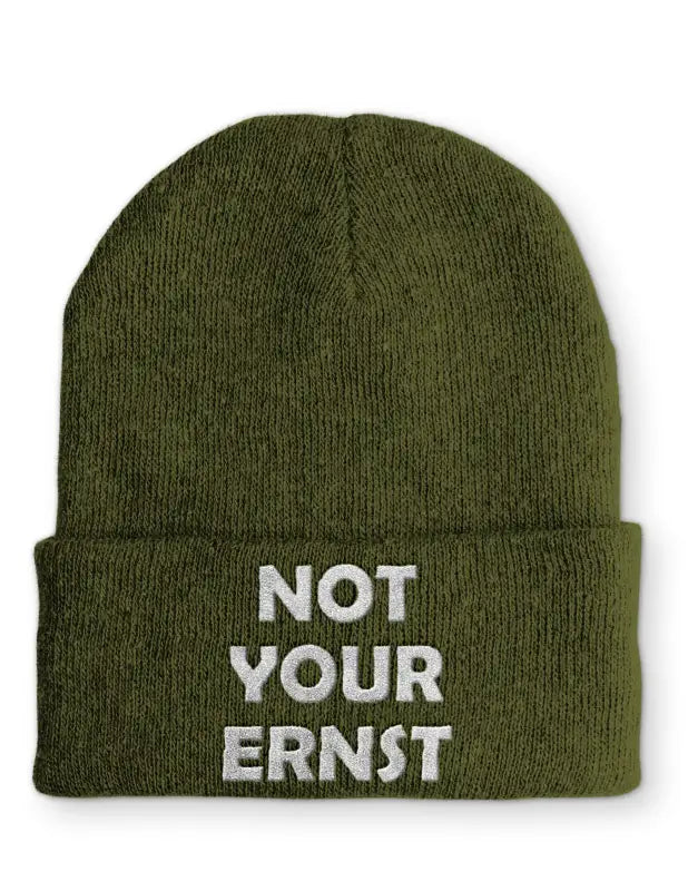 
                  
                    NOT YOUR ERNST Beanie Statement Mütze mit Spruch - Olive
                  
                