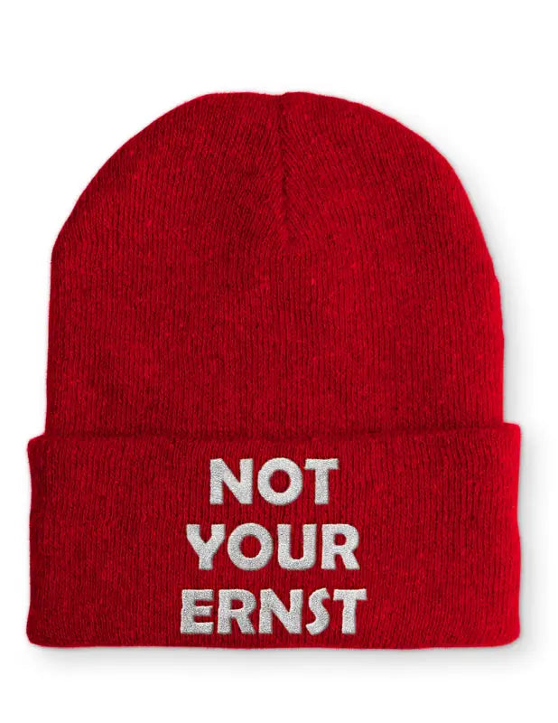 
                      
                        NOT YOUR ERNST Beanie Statement Mütze mit Spruch - Rot
                      
                    