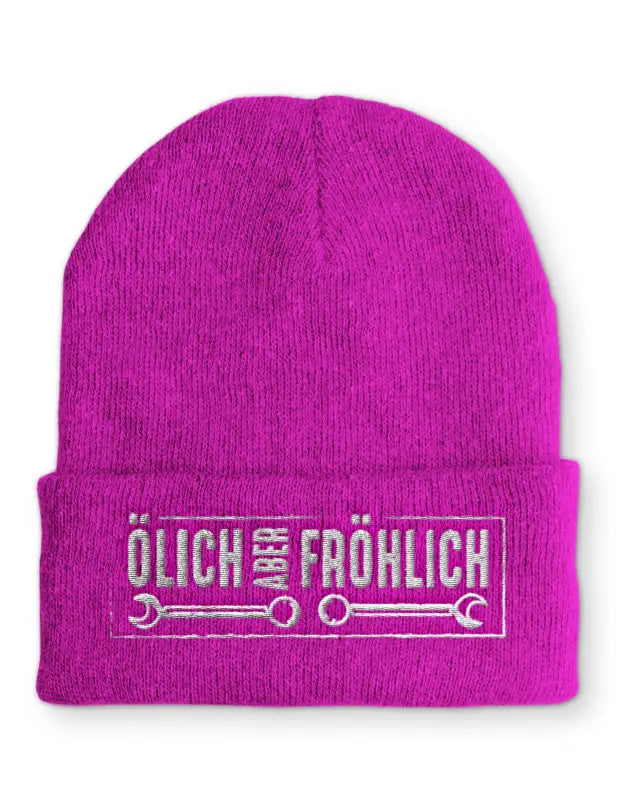 Ölich aber Fröhlich Wintermütze Spruchmütze Beanie perfekt für die kalte Jahreszeit - Pink