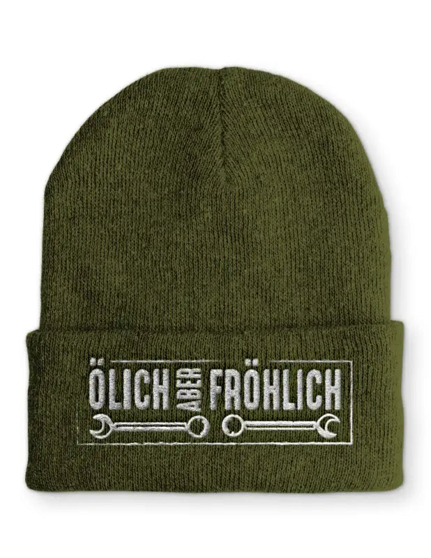 
                      
                        Ölich aber Fröhlich Wintermütze Spruchmütze Beanie perfekt für die kalte Jahreszeit - Olive
                      
                    