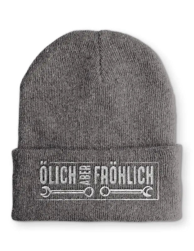 
                      
                        Ölich aber Fröhlich Wintermütze Spruchmütze Beanie perfekt für die kalte Jahreszeit - Grau
                      
                    