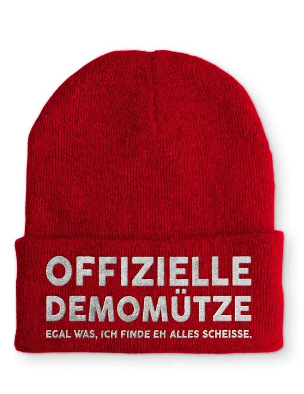 Offizielle Demomütze egal was, ich finde eh alles scheisse Statement Beanie Mütze mit Spruch - tshirtladen - Mütze