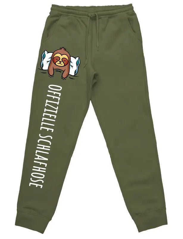 Offizielle Schlafhose "Faultier" Jogginghose mit lustigem Spruch - tshirtladen - 